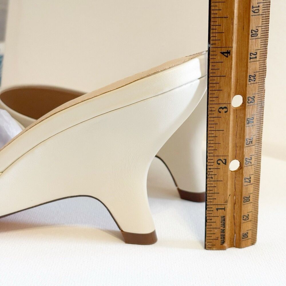 Open Toe Slides Heels Wedge Sandals Ivory Size 8 Summer Vacation Resort Wear - Picture 5 of 12